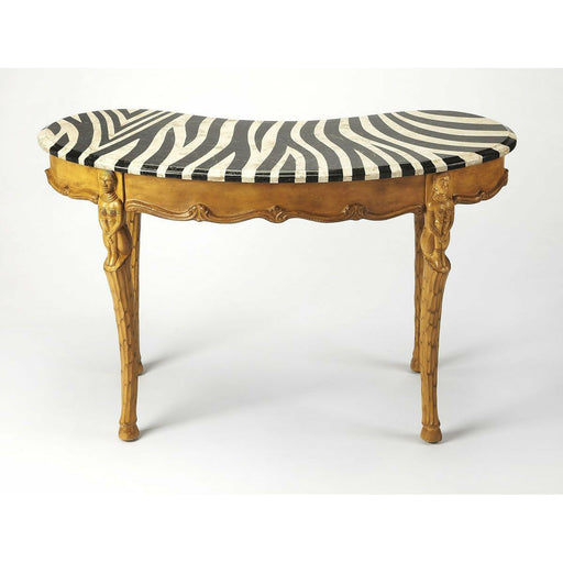 Butler Heritage Zebra Skin Design Writing Desk - Time for a Clock