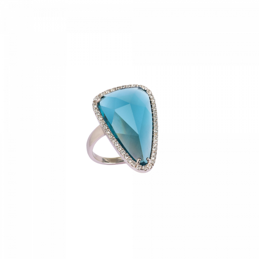 Daum - Éclat de Daum Crystal Ring in Celadon Blue - Time for a Clock