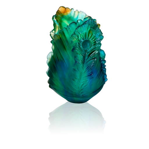 Daum - Crystal Small Fleur de Paon Vase - Time for a Clock