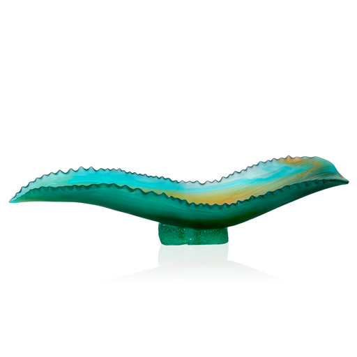 Daum - Jardin de Cactus Green Agave Leaf Centerpiece by Emilio Robba - Time for a Clock