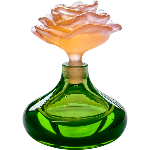 Daum - Crystal Rose Romance Perfume Bottle in Green - Time for a Clock